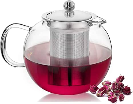 800ml Glass Teapot with Removable Infuser, Stovetop Safe Tea